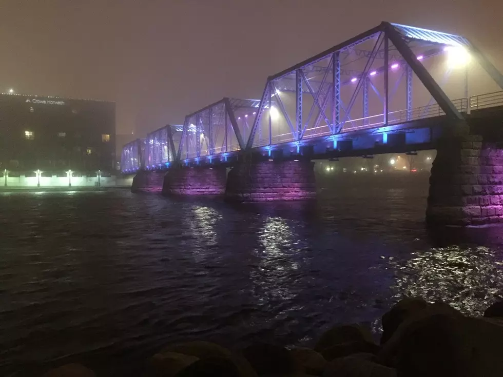 Grand Rapids’ Blue Bridge Lights Up Purple to Honor Prince [Photo]