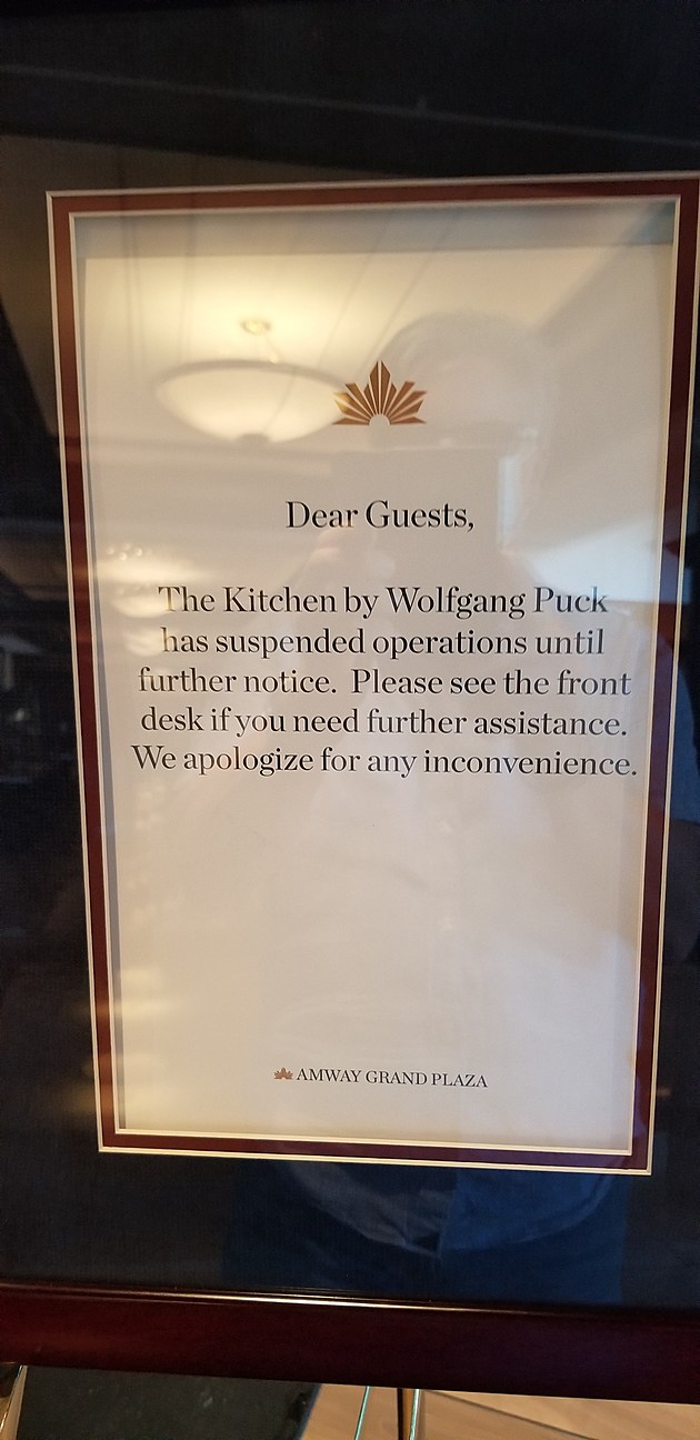 CLOSED:  Dear Guests The Kitchen by Wolfgang Puck has suspended operations until further notice.